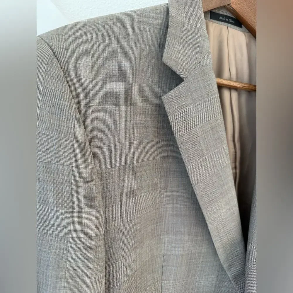 Lauren Ralph Lauren 100% Wool Blazer Brown With Blue Accent Size 42R